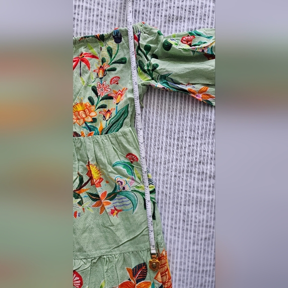 Farm Rio x Anthropologie Off-The-Shoulder Tiered Floral Midi Dress (XXS) - Picture 15 of 15